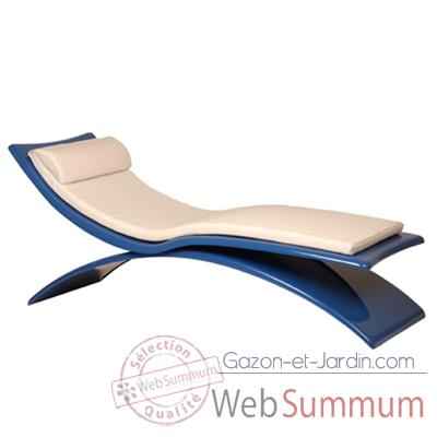 Chaise longue design Vagance bleue matelas blanc Art Mely - AM07