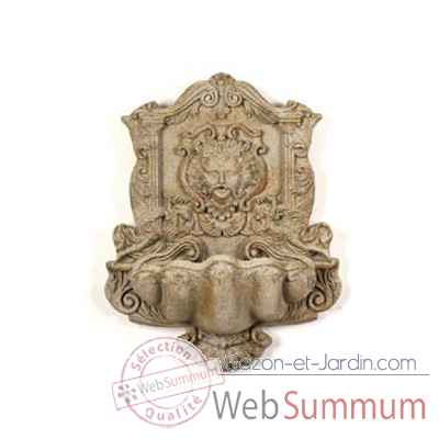 Fontaine-Modele Wind God Wall Fountain, surface marbre vieilli combines avec or-bs2197wwg