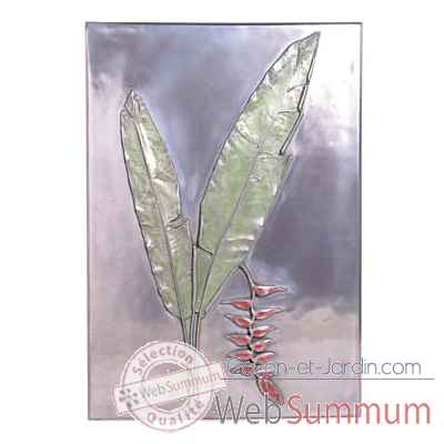 Decoration murale-Modele Hanging Heliconia Positive Wall Plaque, surface aluminium-bs2306alu