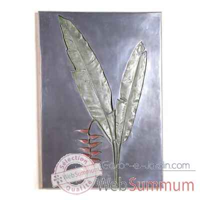 Decoration murale-Modele Hanging Heliconia Negative Wall Plaque, surface aluminium-bs2307alu