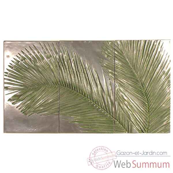 Decoration murale-Modele Palm Triptych, surface aluminium-bs4128alu