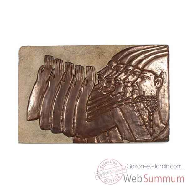 Décoration murale Mesopotamia, grès et bronze -bs2312sa -nb
