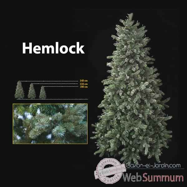 Sapin de Noel 180 cm Professionnel Hemlock Downswept Pine Tree 400 lumieres Vert