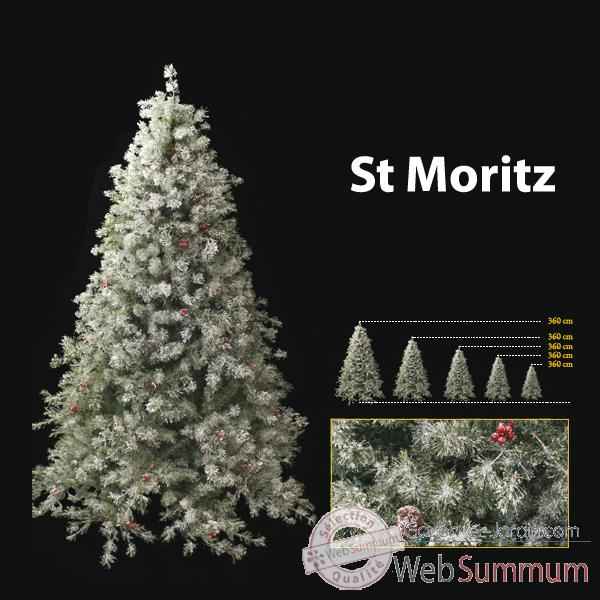Sapin de Noël 210 cm Professionnel St Moritz Winter Tree 550 lumières White-Berry
