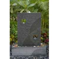 Fontaine themis en pierre granit finition polie et striée, de coloris gris Climadream