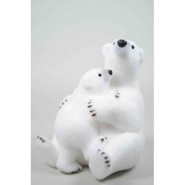 Ours polaire mousse avec enfant avec neige Kaemingk -455601