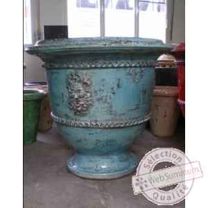 Pot classique faune turquoise grand V-CL-LA-Faune-T