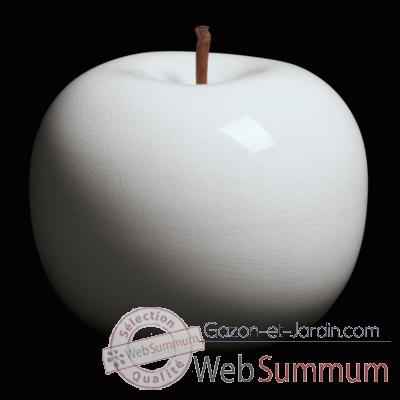 Pomme blanche brillant glacé Bull Stein - diam. 10,5 cm indoor