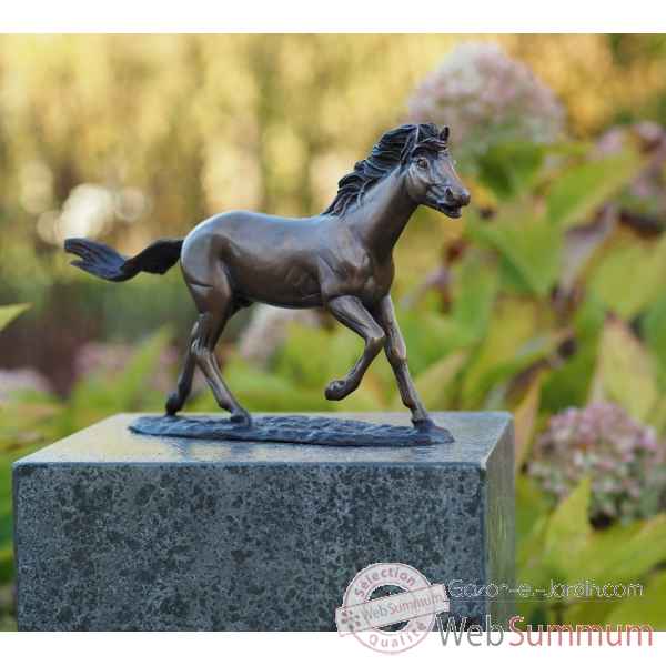 Statuette cheval bronze sur plaque-AN1099BR-B