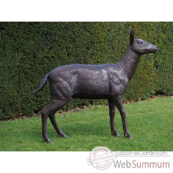 Statue bronze biche -B1341R