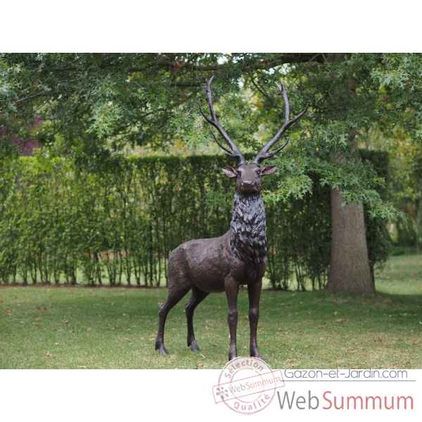 Statue bronze grand cerf -B47232