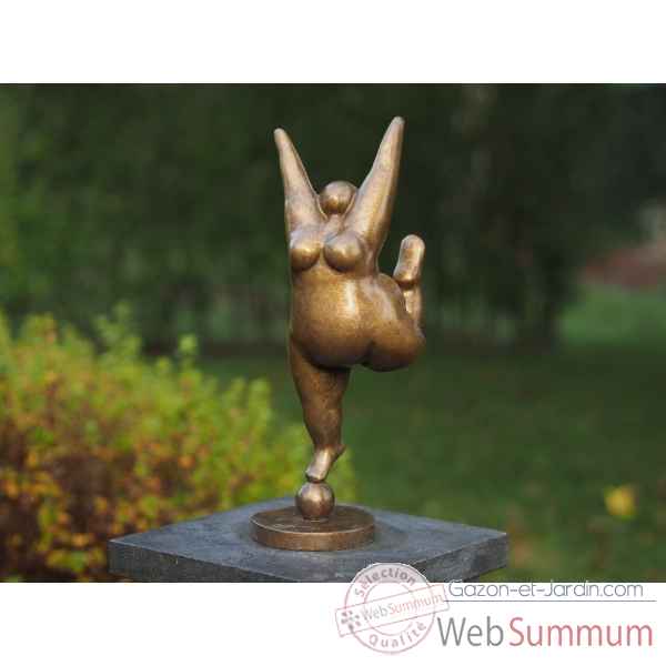 Statue en bronze grosse femme belle fleur thermobrass -an2344br-hp
