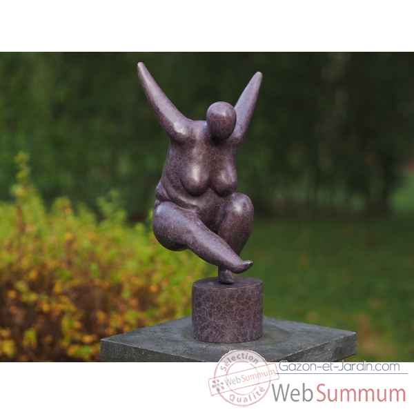 Statue en bronze grosse femme belle rose thermobrass -an2342br-bp