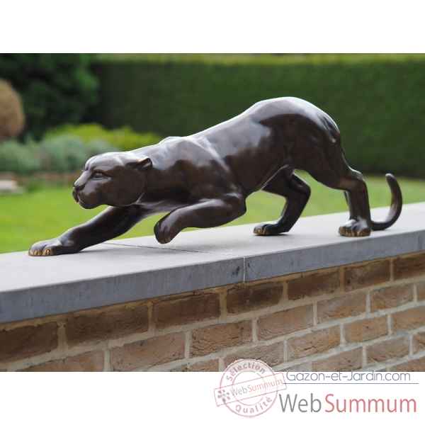Statue en bronze guepard 90 cm thermobrass -an2063br-b