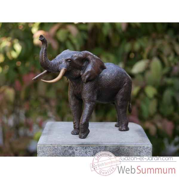 Statuette elephant l. 36 cm bronze -AN1310BR-B