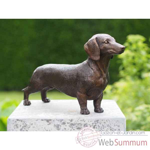 Statuette chien teckel bronze -BS1387B